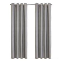 Commonwealth Home Fashions - Thermaplus 100% Polyester Mason Lightweight Texture Printed Blackout Grommet Curtain Panel 52" x 108" - Silver