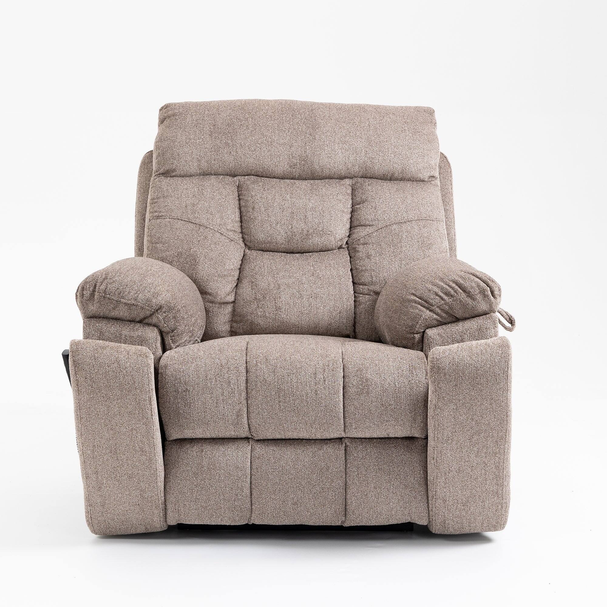 Alt View 1. Boyel Living - Oversized Elderly Electric Lift Chair Dual OKIN Motor 180° Flat Heat Massage 2 Remote 2 Cup Holder 2 Pocket - Light Brown.