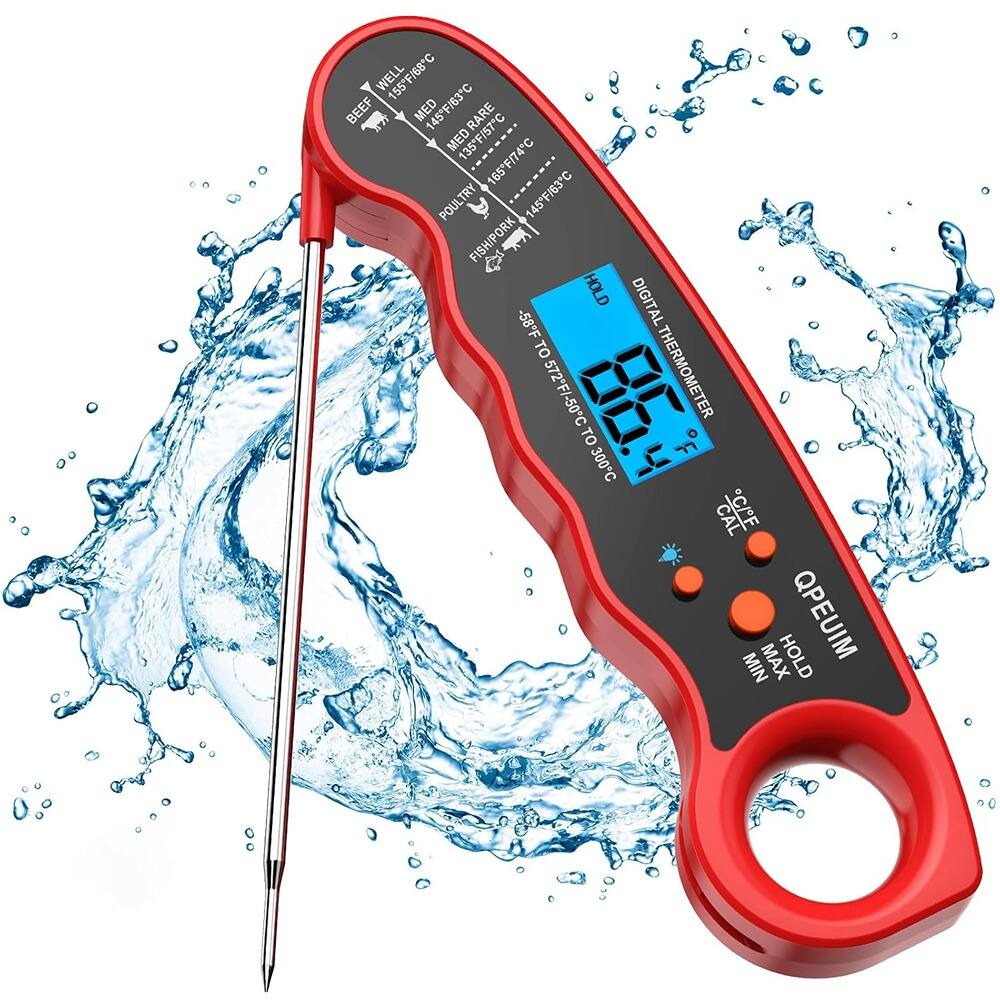 PARKER SLATER - Digital Meat Thermometer - Instant Read, Waterproof, Backlight, for Grill & Cooking
