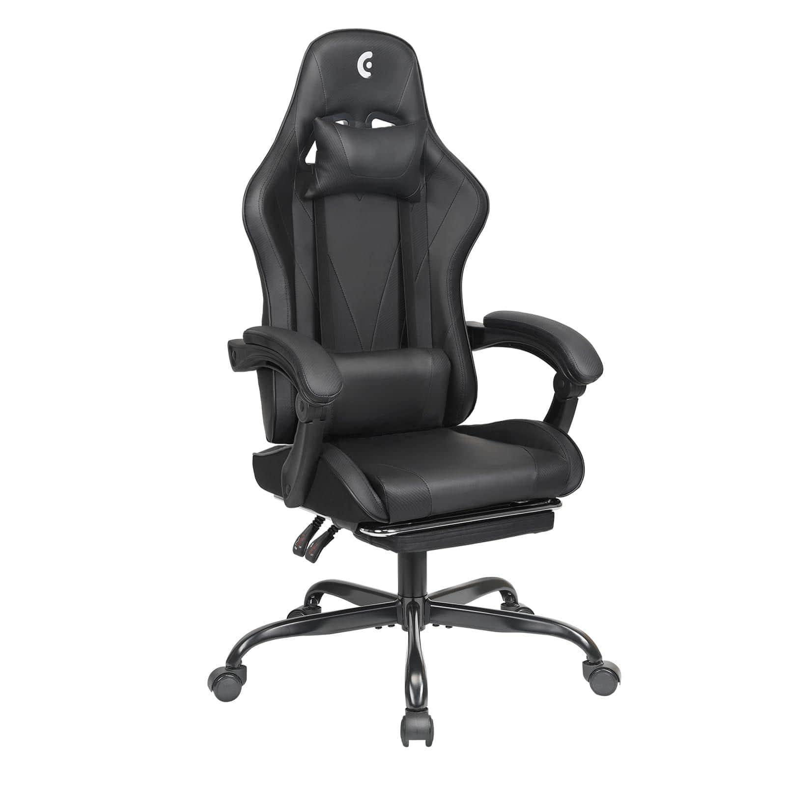 Hirose Alice - Gaming Chair with Linkage Armrest & Footrest, High Back Video Gaming Chair - Black