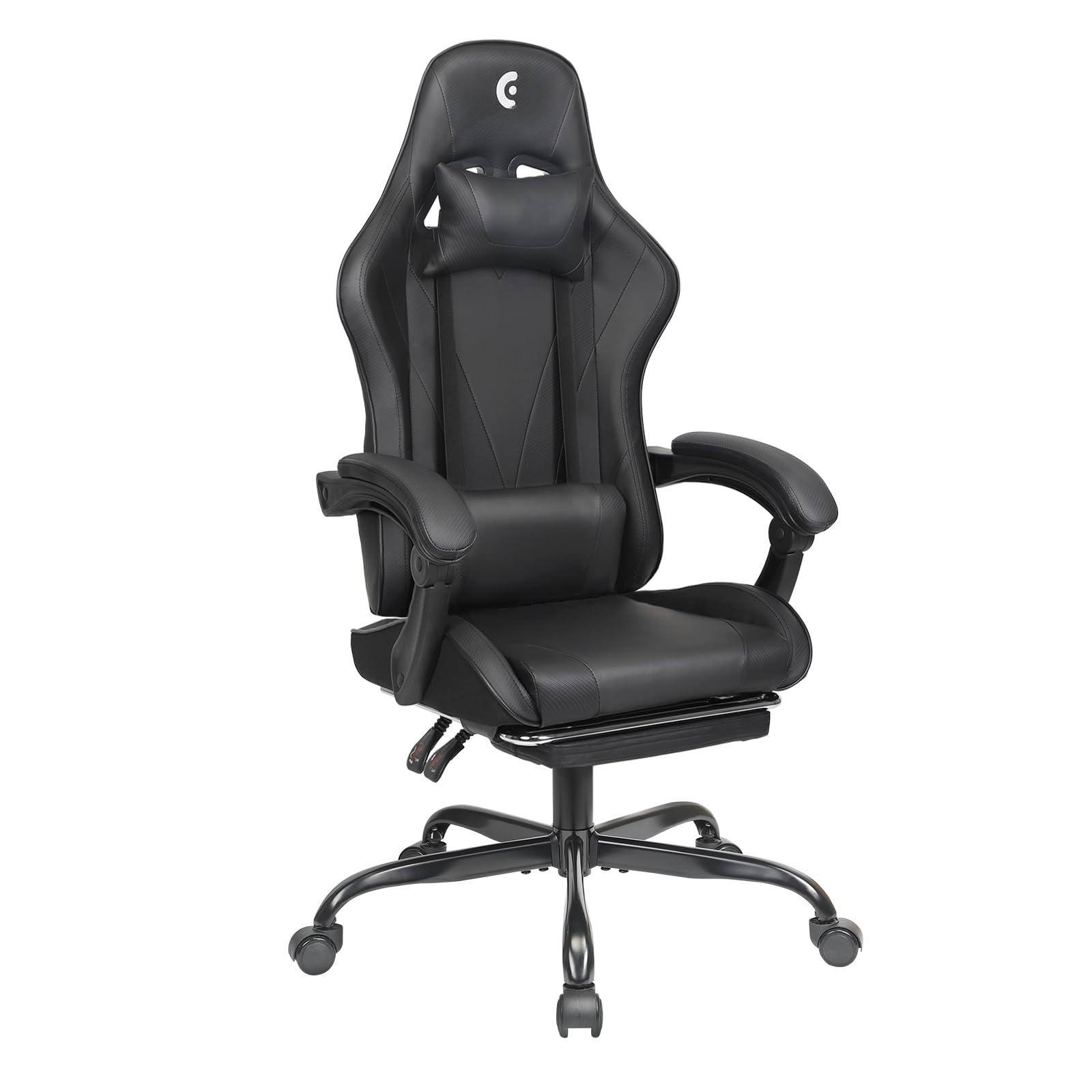Hirose Alice - Gaming Chair with Linkage Armrest & Footrest, High Back Video Gaming Chair, /Light - Black