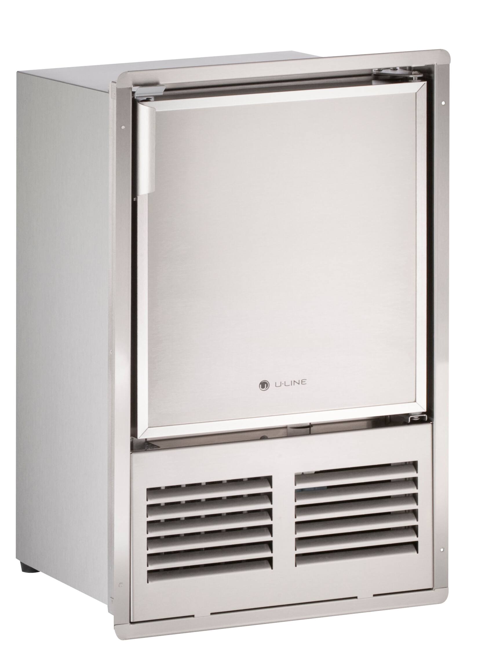 Angle. U-Line - 14" 23-Lb. Freestanding Ice Maker - Stainless Steel.