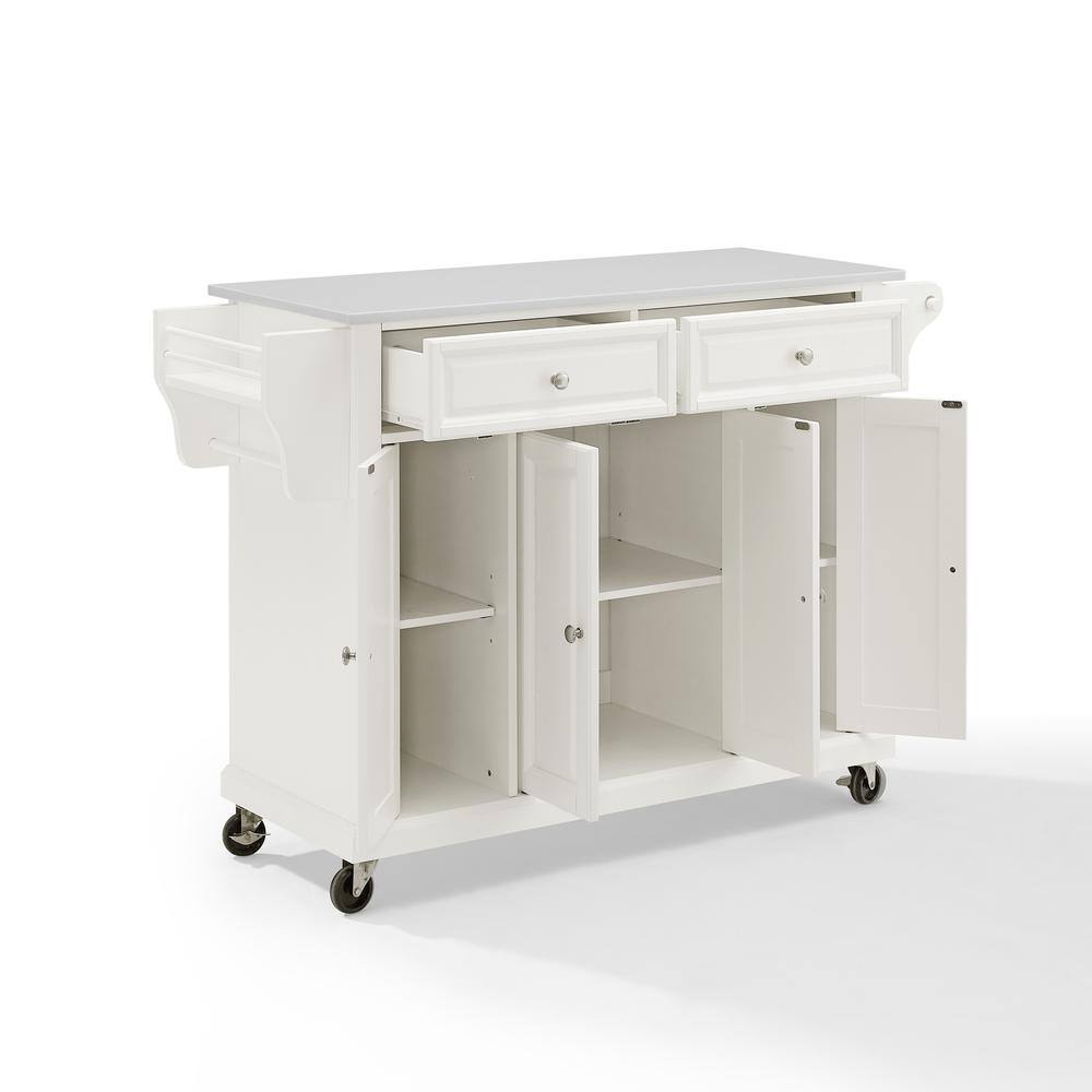 Left. Crosley Furniture - Full Size Stone Top Kitchen Cart - White.