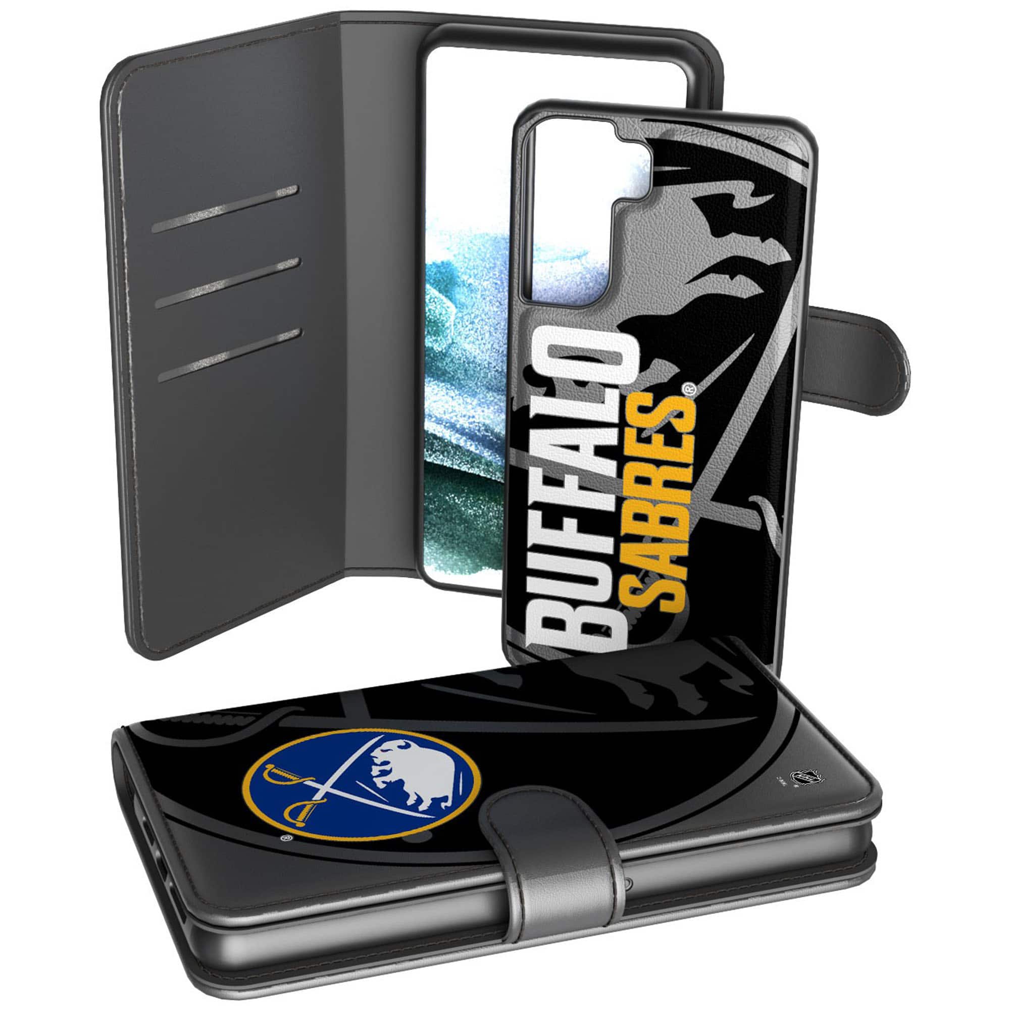 Keyscaper - NHL - Buffalo Sabres Samsung Galaxy Mono Tilt Wallet Case - S20 Plus - Multicolor