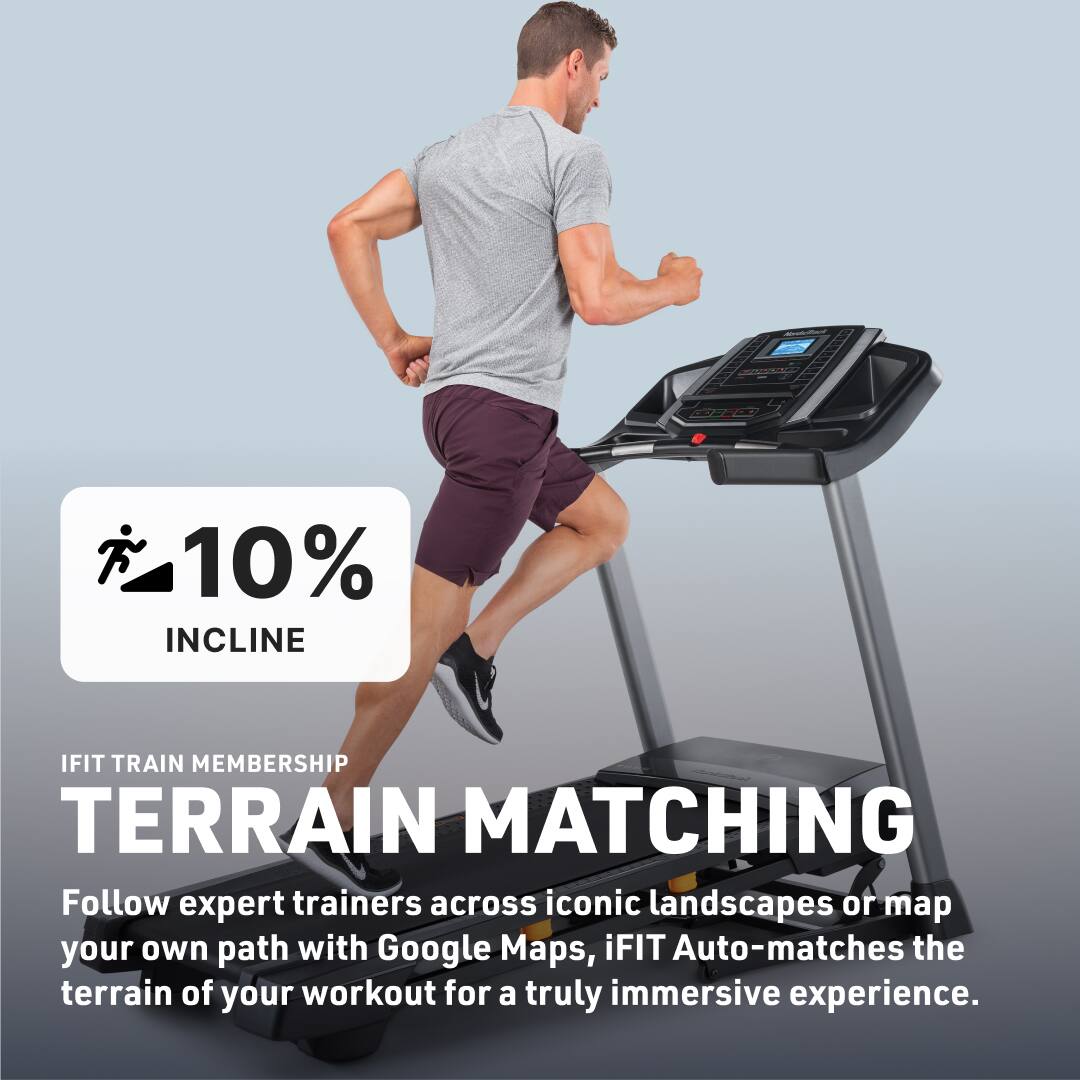 10% INCLINE

IFIT TRAIN MEMBERSHIP

TERRAIN MATCHING

Follow expert trainers across iconic landscapes or map your own path with Google Maps. iFIT Auto-matches the terrain of your workout for a truly immersive experience.