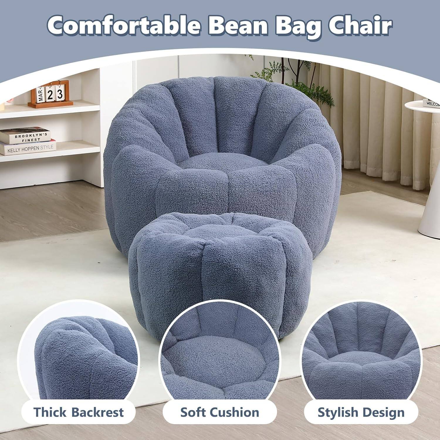 Comfortable Bean Bag Chair

- Thick Backrest
- Soft Cushion
- Stylish Design

WELCOME

BROOKLYN'S FINEST

KELLY HOPPEN STYLE