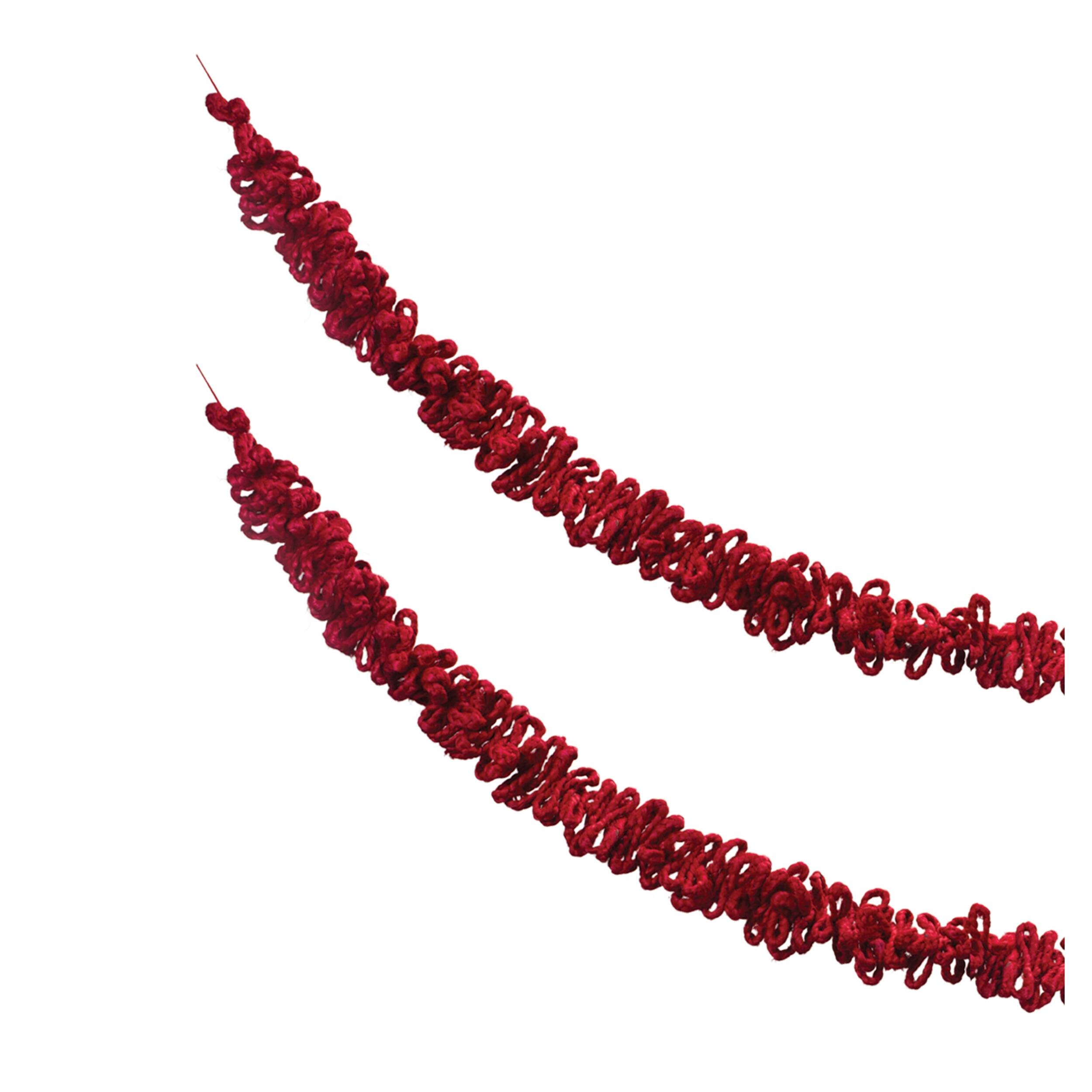 Back. BreeBe - Bunched Jute Garland (Set of 2) - Red.