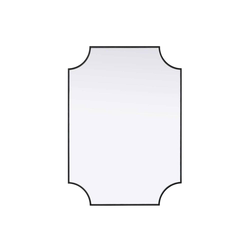 Alt View 3. Elegant Kitchen and Bath - Notched Metal Mirror 30x42 inch in Black - Black.