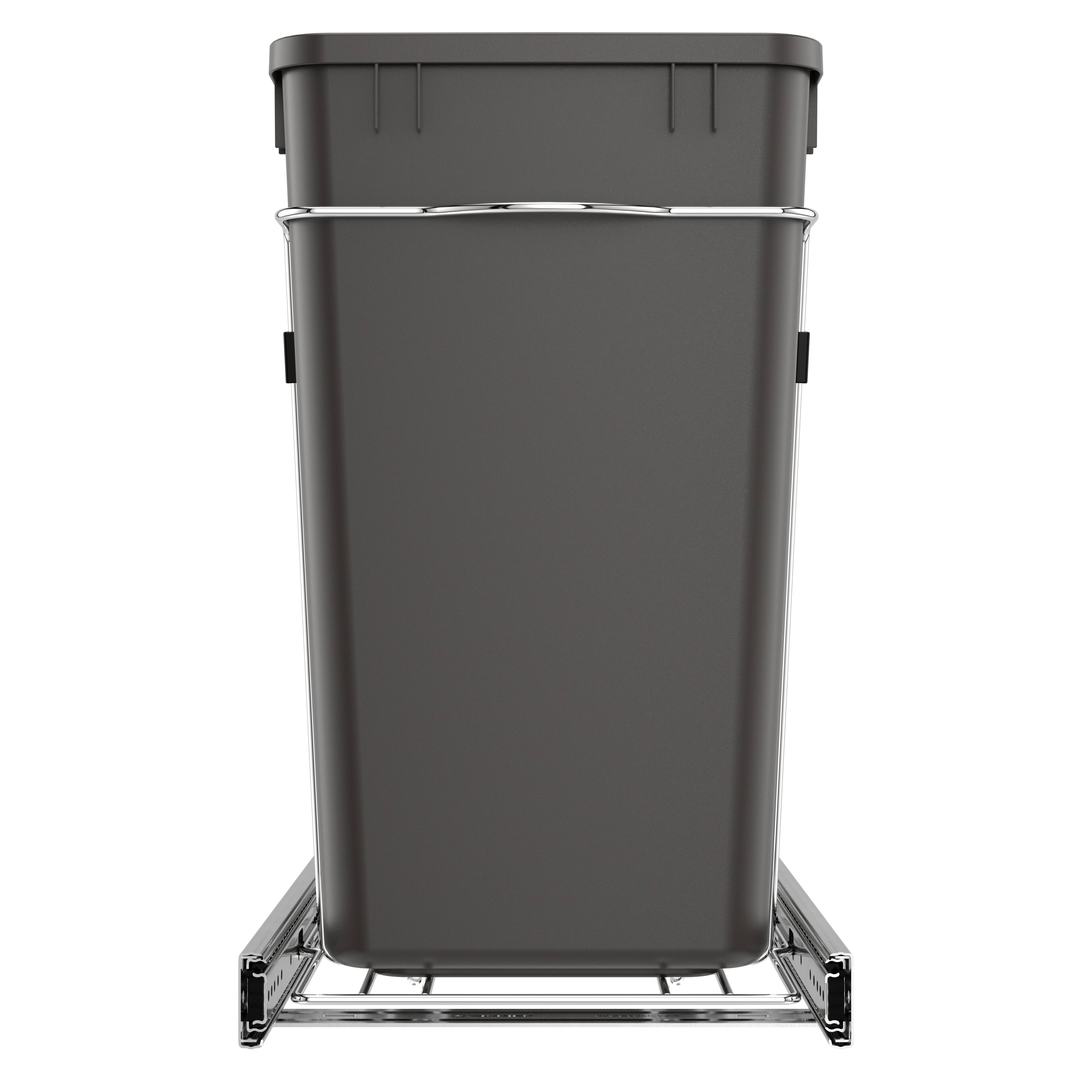Alt View 7. Rev-A-Shelf - Rev-A-Shelf Double Pullout Trash Can 27 qt. for Kitchen, Gray, RV-15KD-13C-S - Orion Gray.