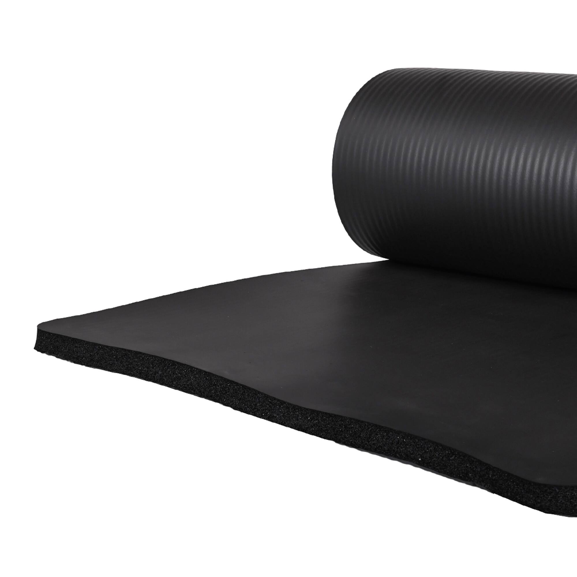 Alt View 7. BalanceFrom Fitness - BalanceFrom Fitness 1" Extra Thick Yoga Mat w/Knee Pad and Carrying Strap, Black - Black.