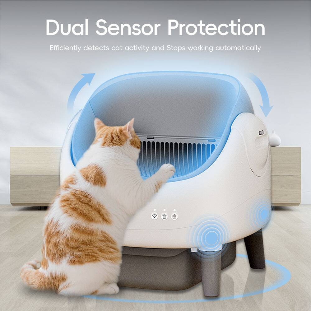 Dual Sensor Protection  
Efficiently detects cat activity and Stops working automatically