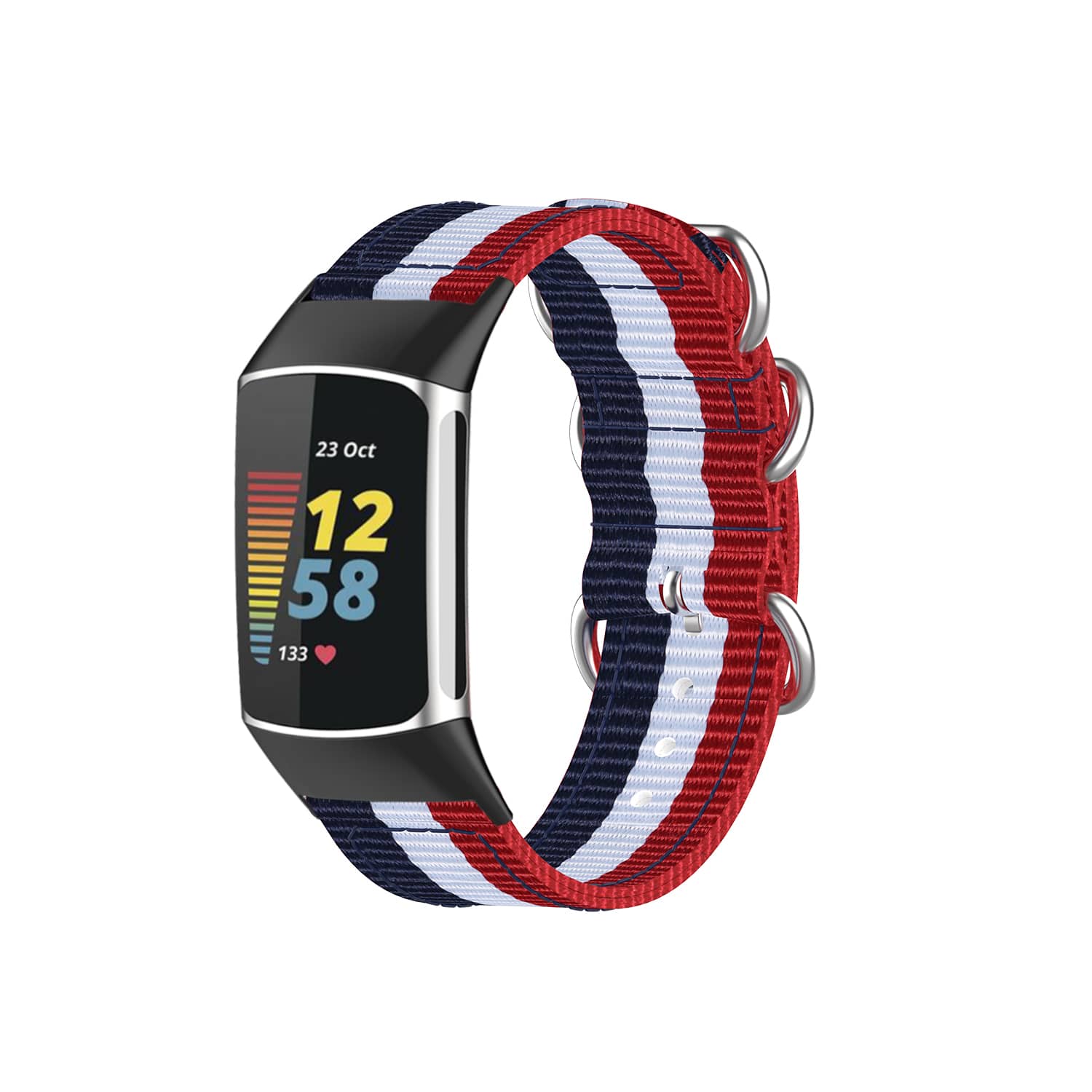 StrapsCo - Military Strap Nylon Watch Band For Fitbit Charge 6 - Red, White & Blue price history on PriceWatchPro