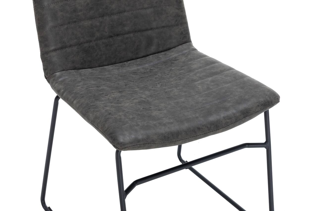Alt View 8. LeisureMod - Zylar Office Guest Chair with PU Leather, Foam Cushion & Stainless Steel Base - Charcoal.