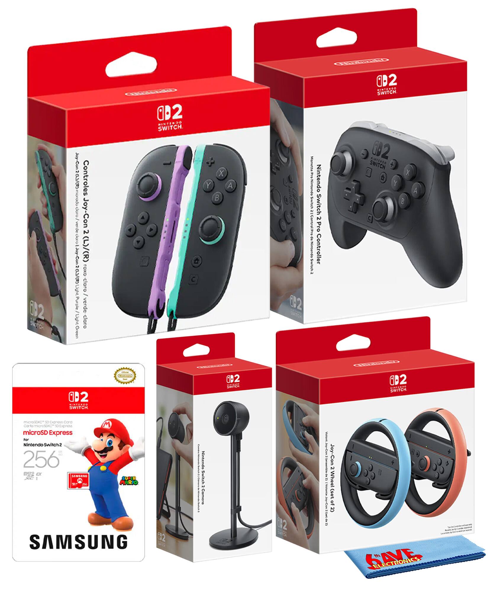 Switch 2 Joy Con Bundle 256GB Pro Controller Camera Wheel Nintendo
