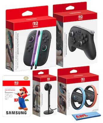 Bundle Switch 2 Joy Con 256GB Pro Controller Camera Wheel Bundle Switch 2 Joy Con 256GB Pro Controller Camera Wheel