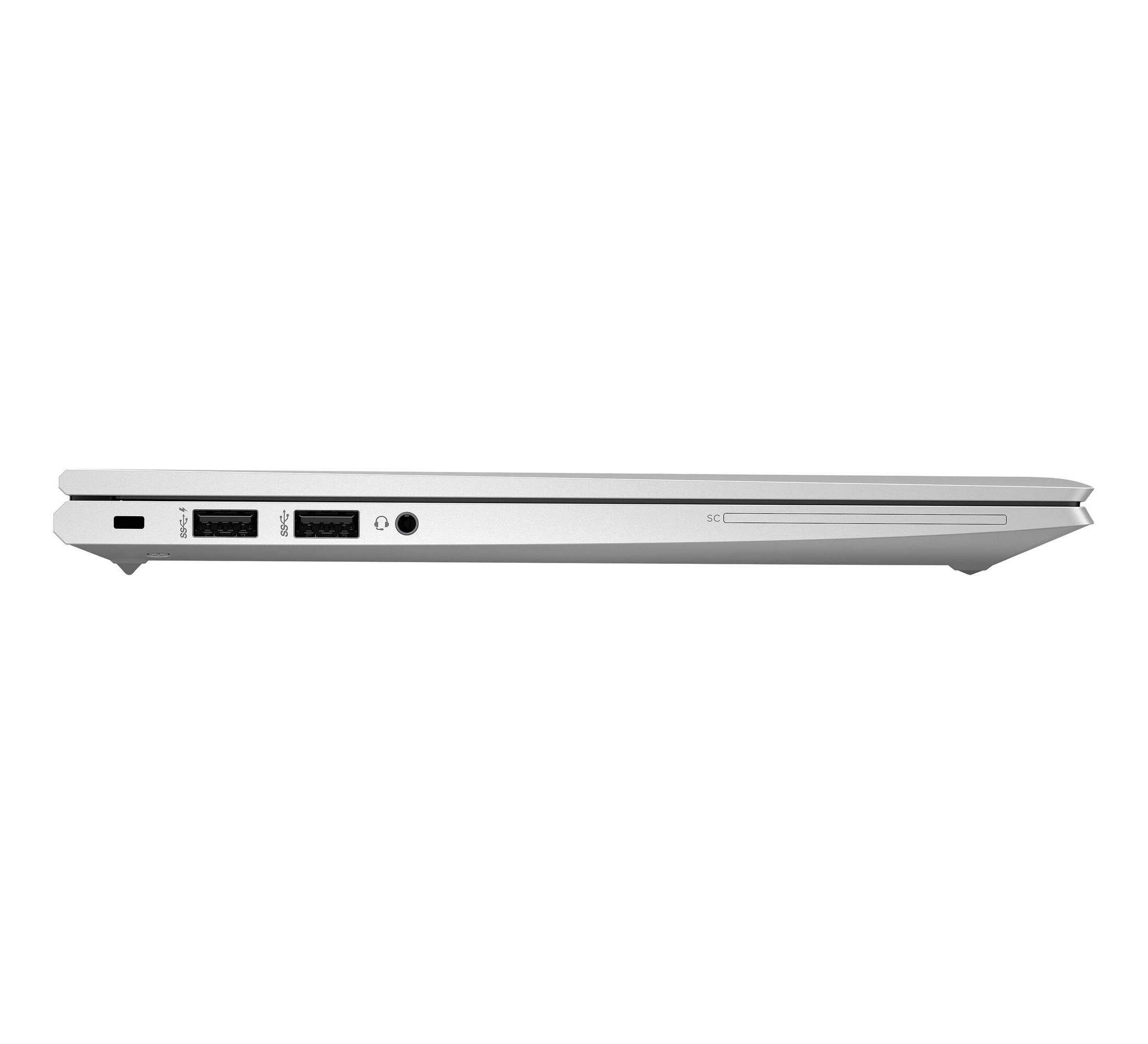 Left. HP - HP EliteBook 830 G7 Core i7-10610U 1.8GHz, 8GB, 256GB NVMe SSD, 13.3" FHD, Win 11 Pro 64-bit, Touchscreen - Silver.