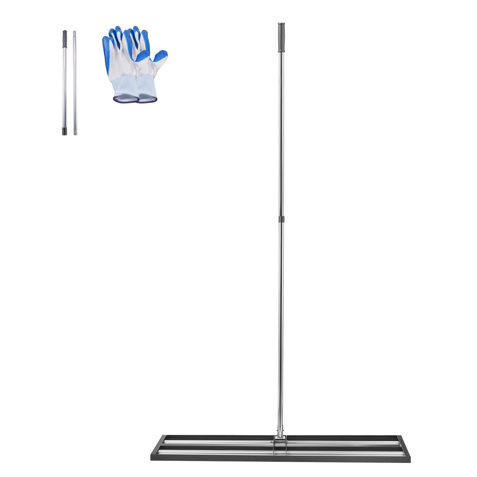 Alt View 5. VEVOR - Updated Lawn Leveling Rake with Roller, 48'' x 10" Stainless Steel Lawn Leveler with 83.9'' Adjustable Handle - Black.