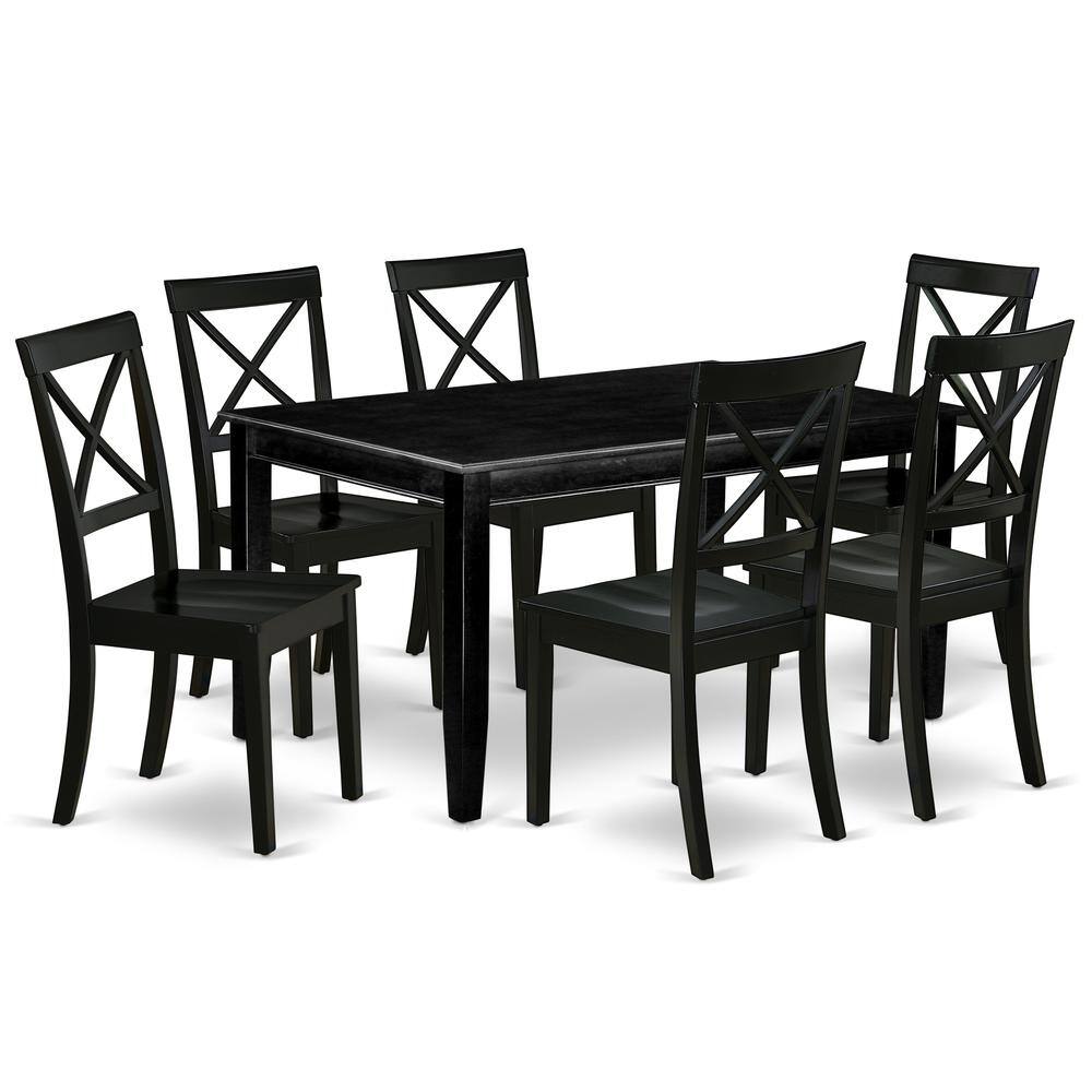 Back. East West Furniture - Dining Room Set Black - Brown.