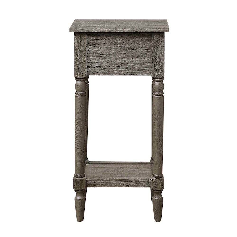 Angle. FurniFact - Accent Table, Gray, Drawer - Gray.