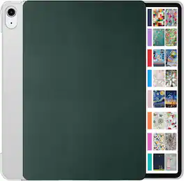DuraSafe Cases - iPad Air 11" M3/M2 & Air 10.9" 5th/4th Gen Slim PC-Back Case with Magnetic Stand A2316 A2324 A2325 A2072 A2588 A2589 - Dark Green