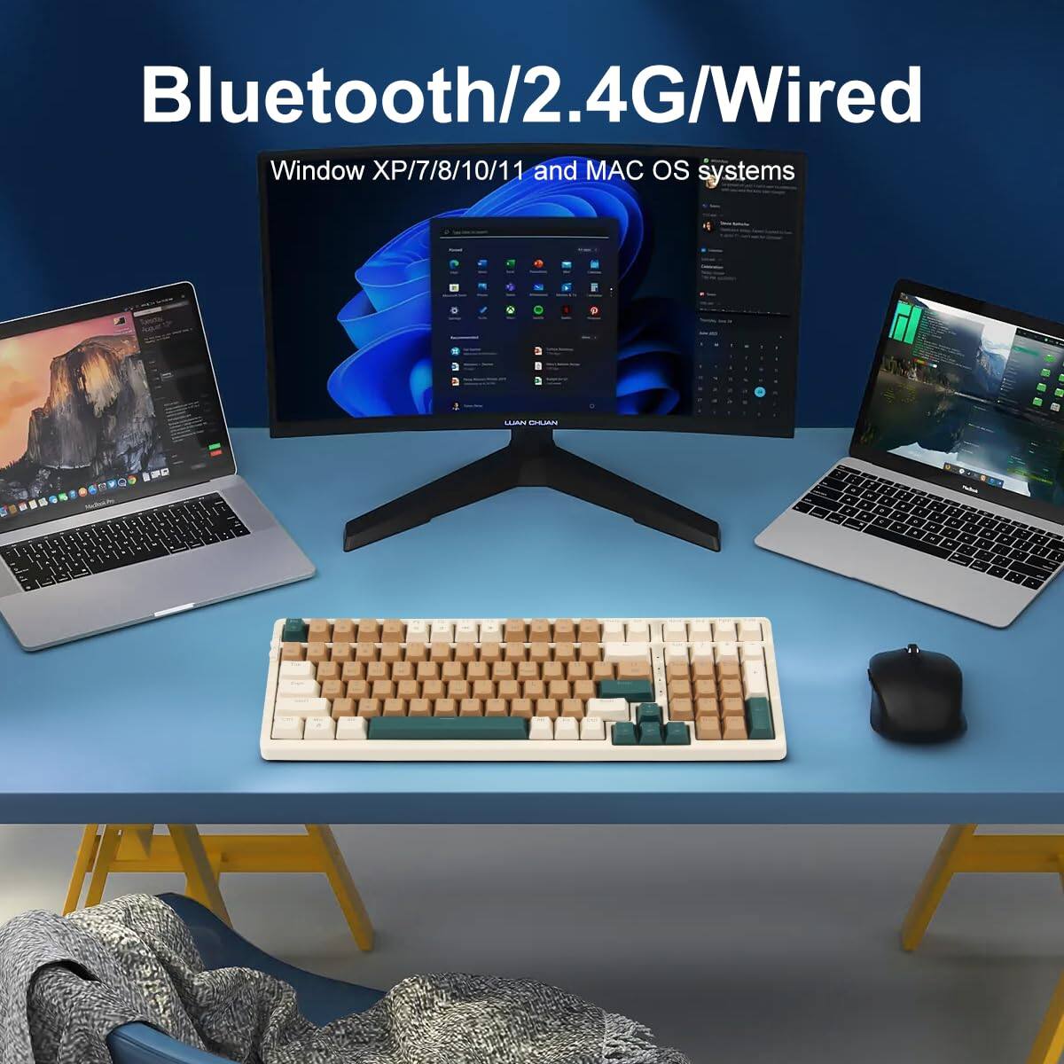 Bluetooth/2.4G/Wired  
Window XP/7/8/10/11 and MAC OS systems
