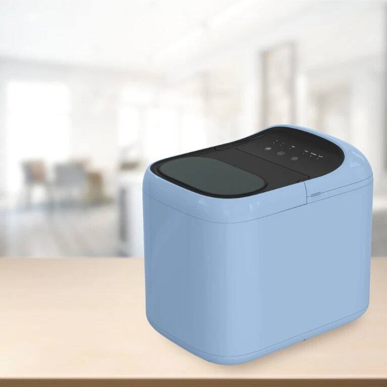 Angle. Stock Preferred - Countertop Ice Maker, 33 lb per 24 h, Bullet Ice, Basket and Scoop - Blue - Blue.
