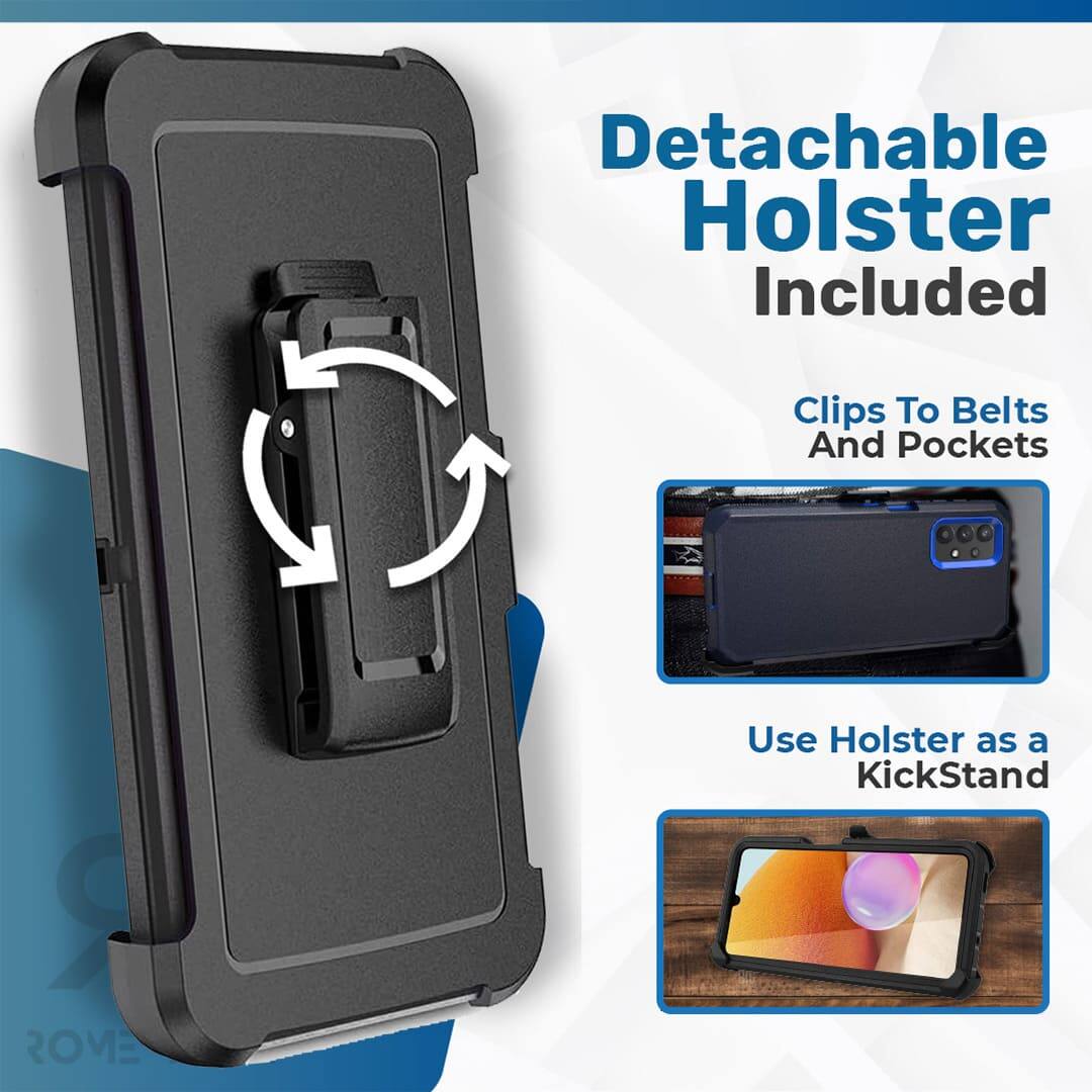 Detachable Holster Included  
Clips To Belts And Pockets  
Use Holster as a KickStand