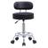 Front. KKTONER - KKTONER PU Leather Rolling Stool Mid-Back with Footrest Height Adjustable Office Drafting Swivel Task Chair (Black) - Black.