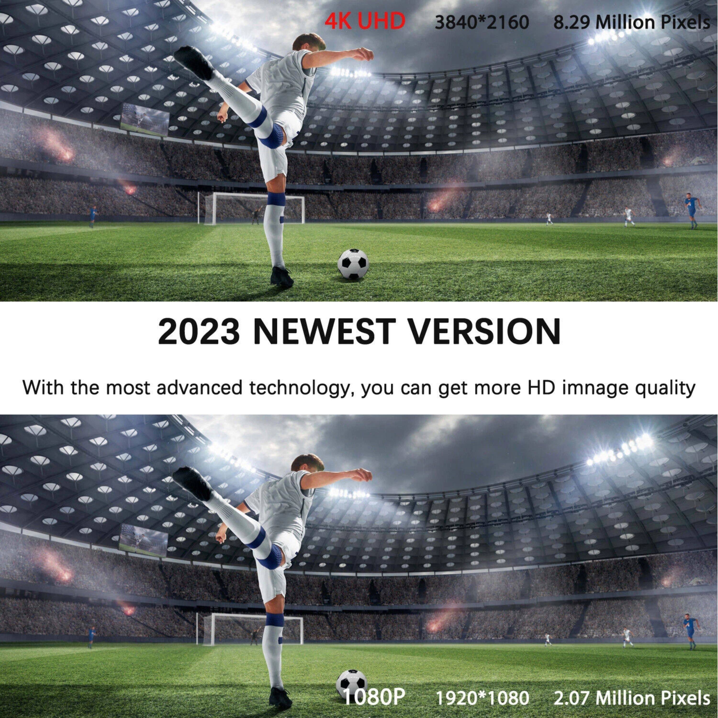 4K UHD  
3840*2160  
8.29 Million Pixels  

2023 NEWEST VERSION  

With the most advanced technology, you can get more HD image quality  

1080P  
1920*1080  
2.07 Million Pixels