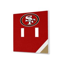 Keyscaper - San Francisco 49ers Diagonal Stripe Double Toggle Light Switch Plate - Multicolor