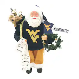 Santa's Workshop - West Virginia Mountaineers 12" Proud Santa - Blue