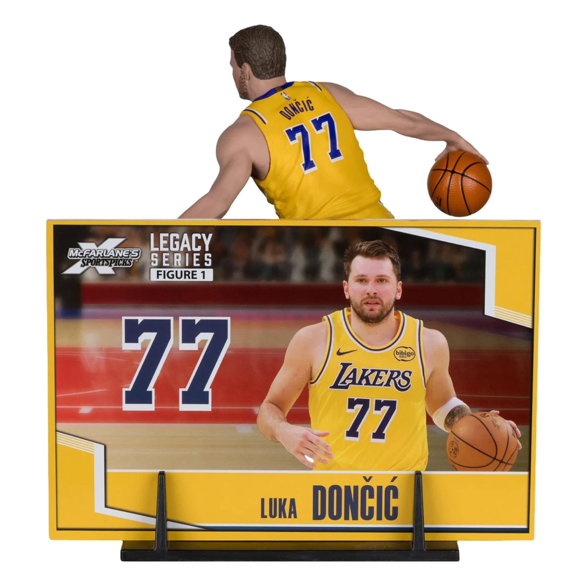 DONCIC 77 LEGACY A McFARLANE'S SPORTSPICKS SERIES FIGURE 1 bibigo PERI 77 LAKERS 77 LUKA DONCIC