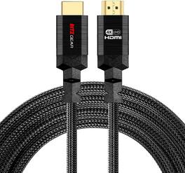 Ritz Gear - 4K HDMI Cable 6 ft Braided Nylon Cord & 24K Gold Plated Connectors High Speed HDMI 2.0 with Ethernet - Black