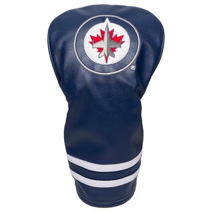 Front. Team Golf - Winnipeg Jets Vintage Driver Head Cover - Multicolor.