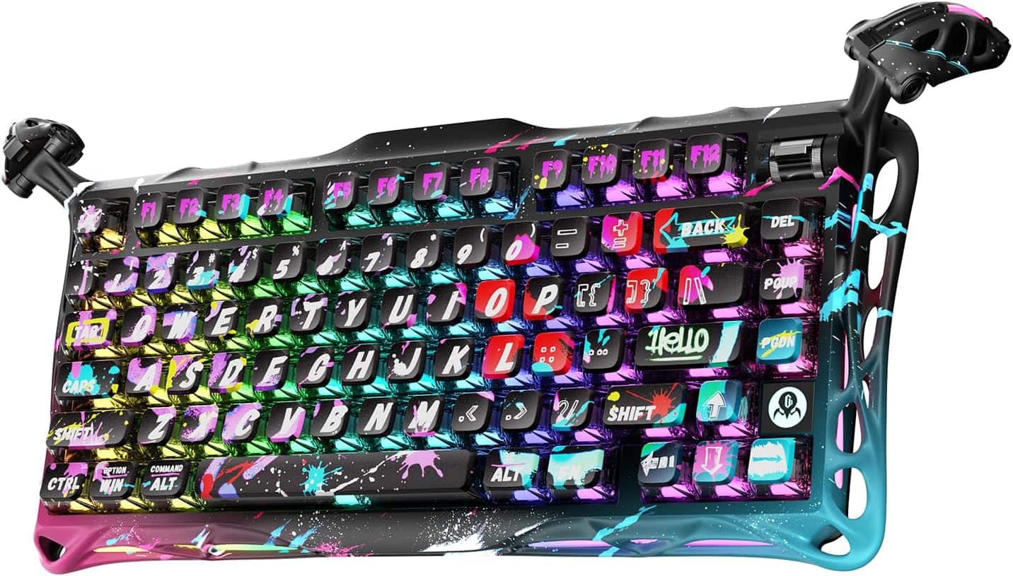 GravaStar - Mercury V75 Pro 75% Wired Hall Effect Magnetic Switch Gaming Keyboard 8KHz Polling Rapid Trigger - Neon Graffiti