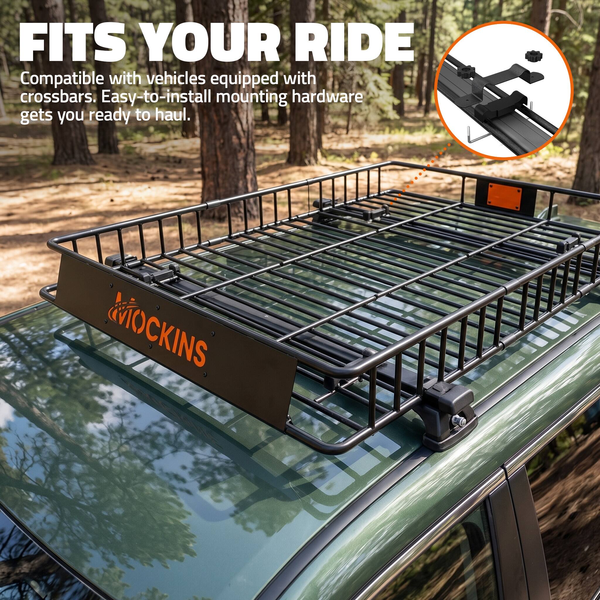 FITS YOUR RIDE  
Compatible with vehicles equipped with crossbars. Easy-to-install mounting hardware gets you ready to haul.