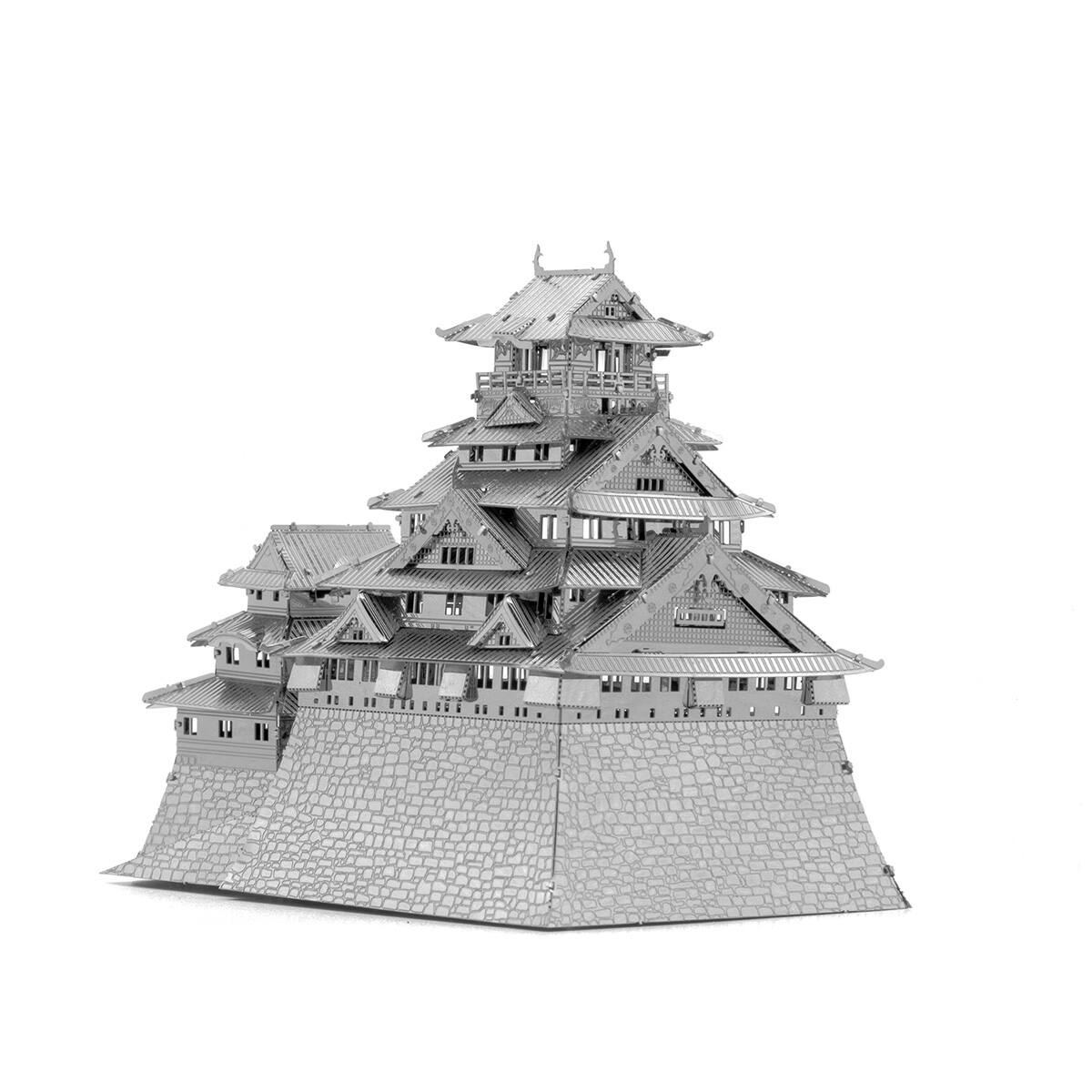 Alt View 1. Metal Earth - Metal Earth Premium Series Osaka Castle 3D Metal Model Kit Fascinations - Silver.