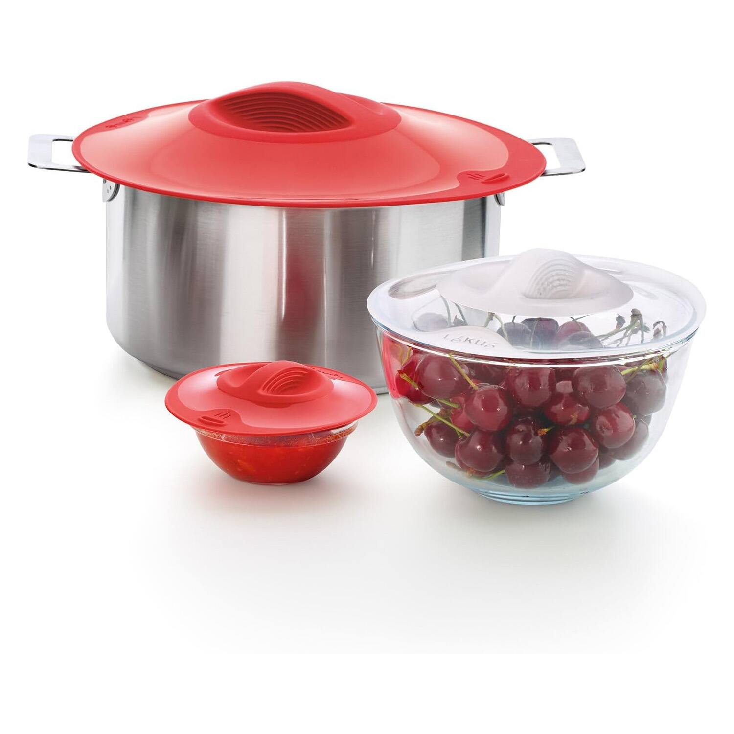 Alt View 2. Lekue - Silicone Suction Lid, Clear, 12.6-Inch - Clear.