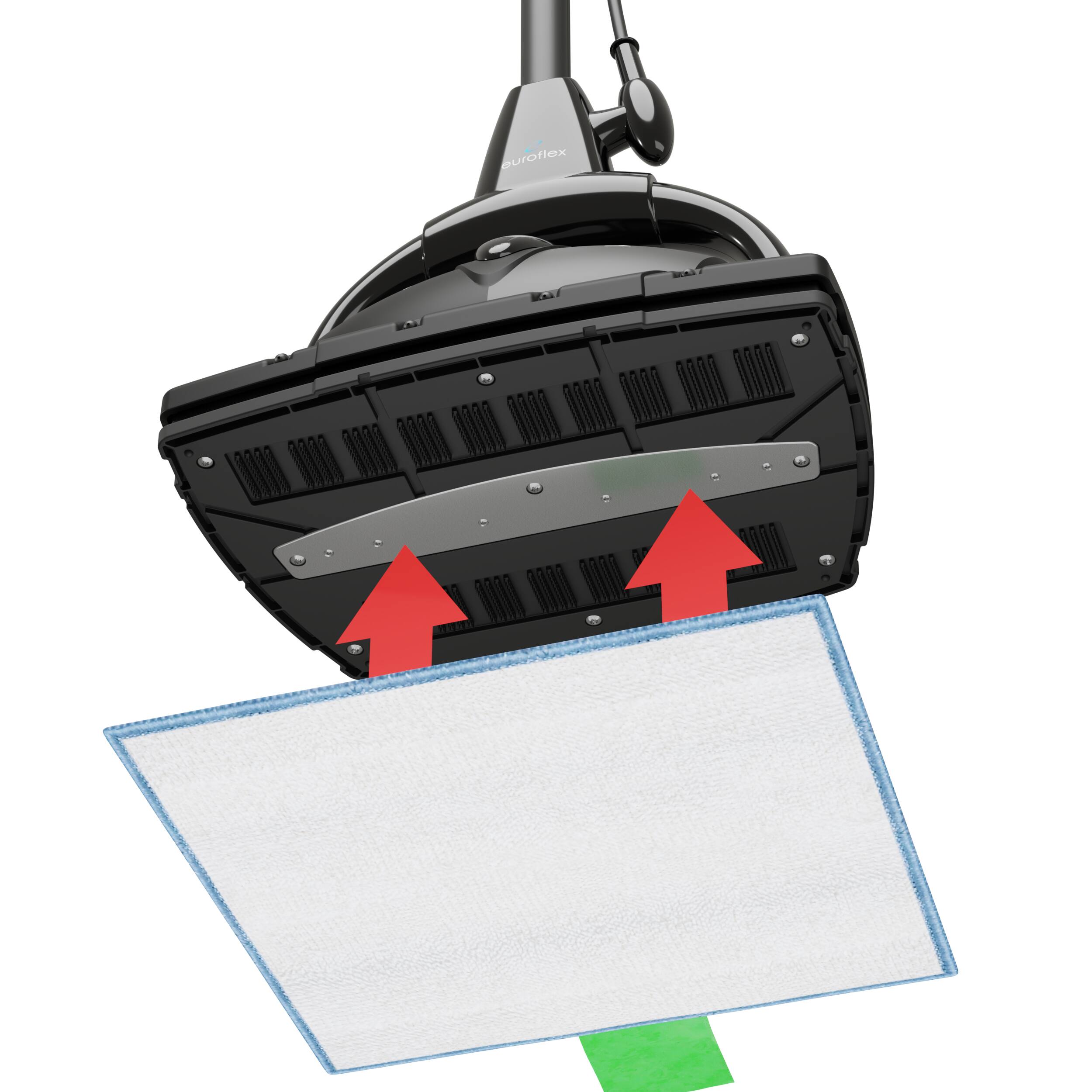 Alt View 4. Euroflex - Euroflex Vapour 9-Piece Premium Steam Mop with Ultra Dry Steam Technology - Black.