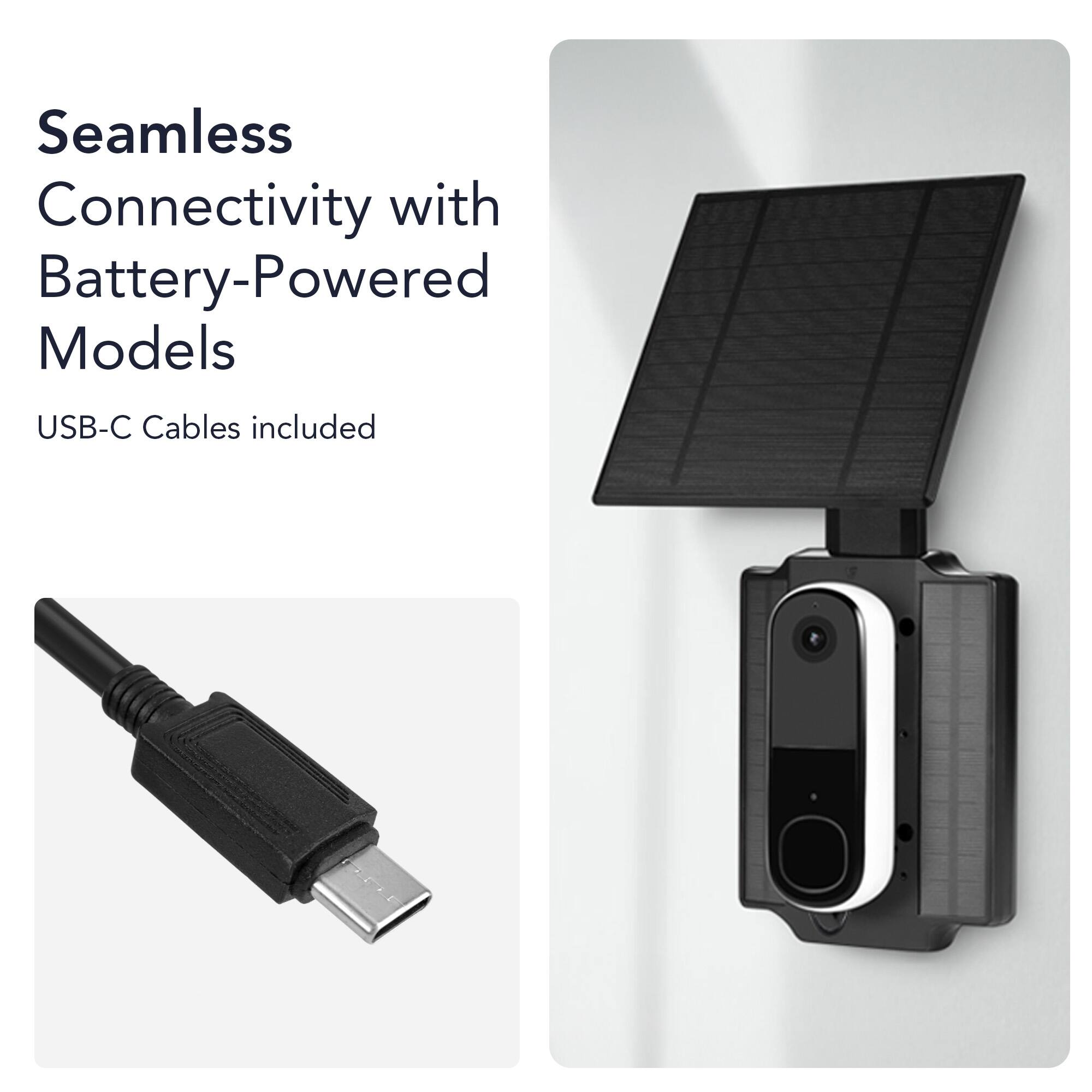 Seamless Connectivity with Battery-Powered Models  
USB-C Cables included