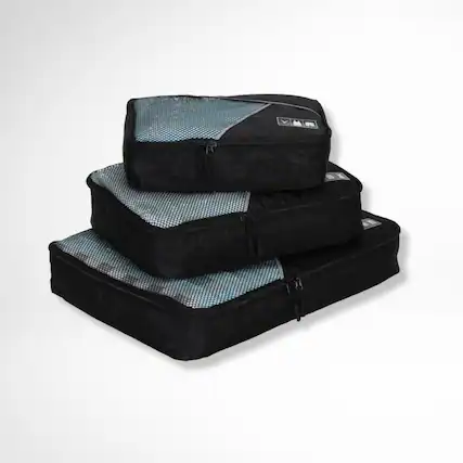 Front. Hynes Eagle - Basic Travel Packing Cube Set (3 pcs) - Black.