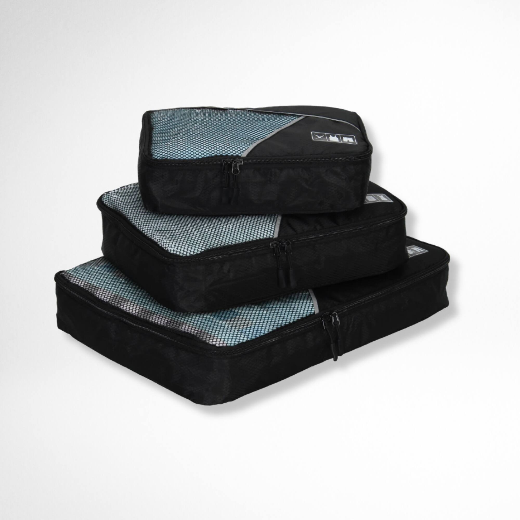 Front. Hynes Eagle - Basic Travel Packing Cube Set (3 pcs) - Black.