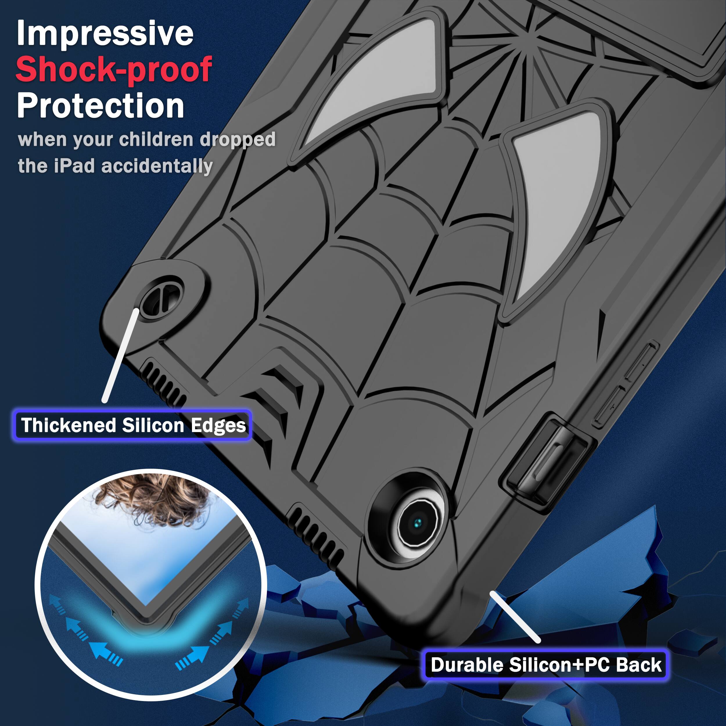 Impressive Shock-proof Protection when your children dropped the iPad accidentally

Thickened Silicon Edges

Durable Silicon+PC Back