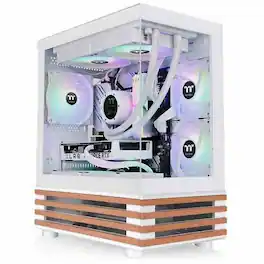 Thermaltake - View 170 WS ARGB Snow Micro Chassis - Snow - Tempered Glass, SPCC - 3 x Bay - 3 ? 120mm Fan(s) Installed - White
