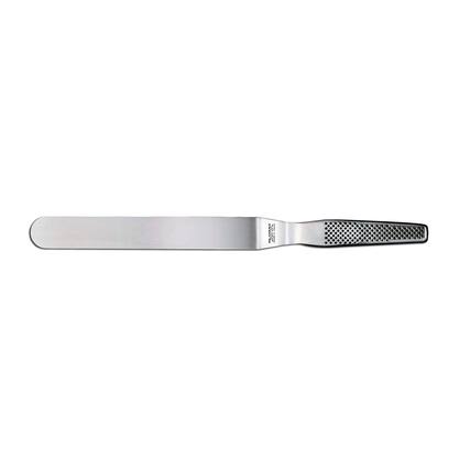 Front. Global - 4 inch Angled Palette Knife, Cranked Spatula, Stainless Steel - Silver.