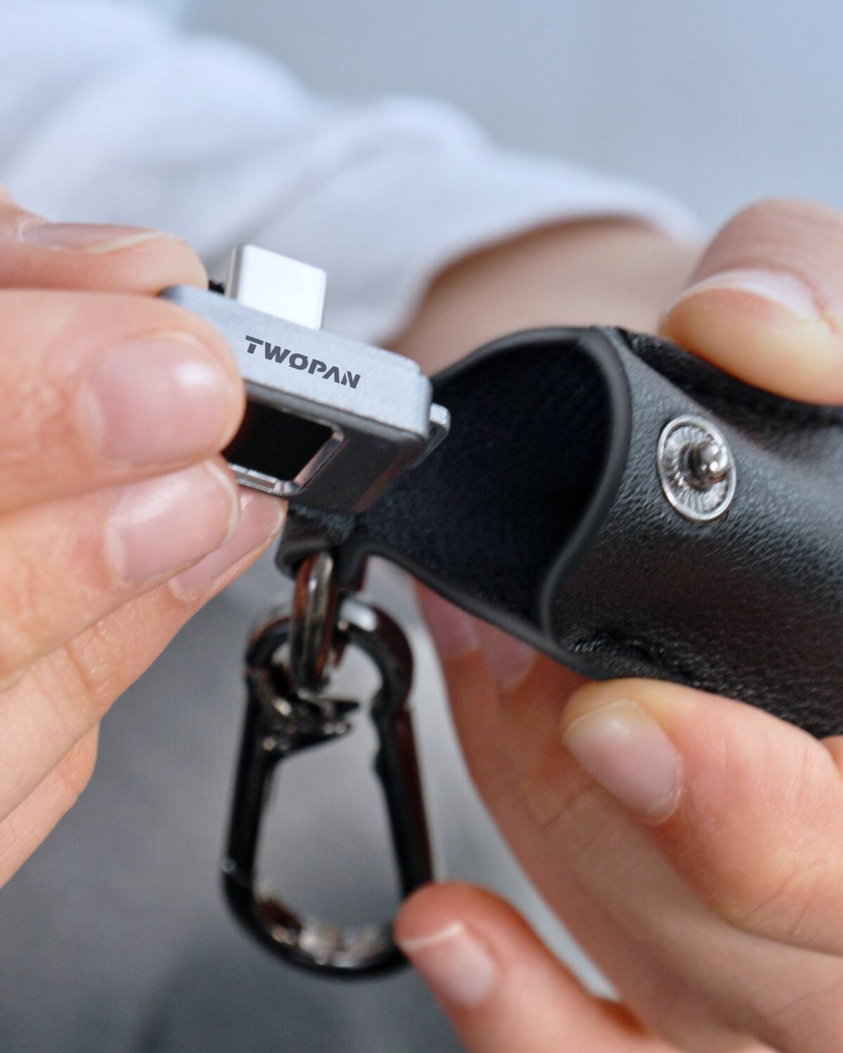 Alt View 5. TWOPAN - Nano SSD 256GB, USB-C External SSD with Fingerprint Encryption, Compatible with iPhone 17/16/15, MacBook, iPad, Android - Grey.