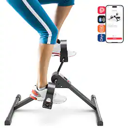 Superun - Pedal Exerciser Under Desk Bike, Mini Exercise Bike for Arm & Leg Workout - Black