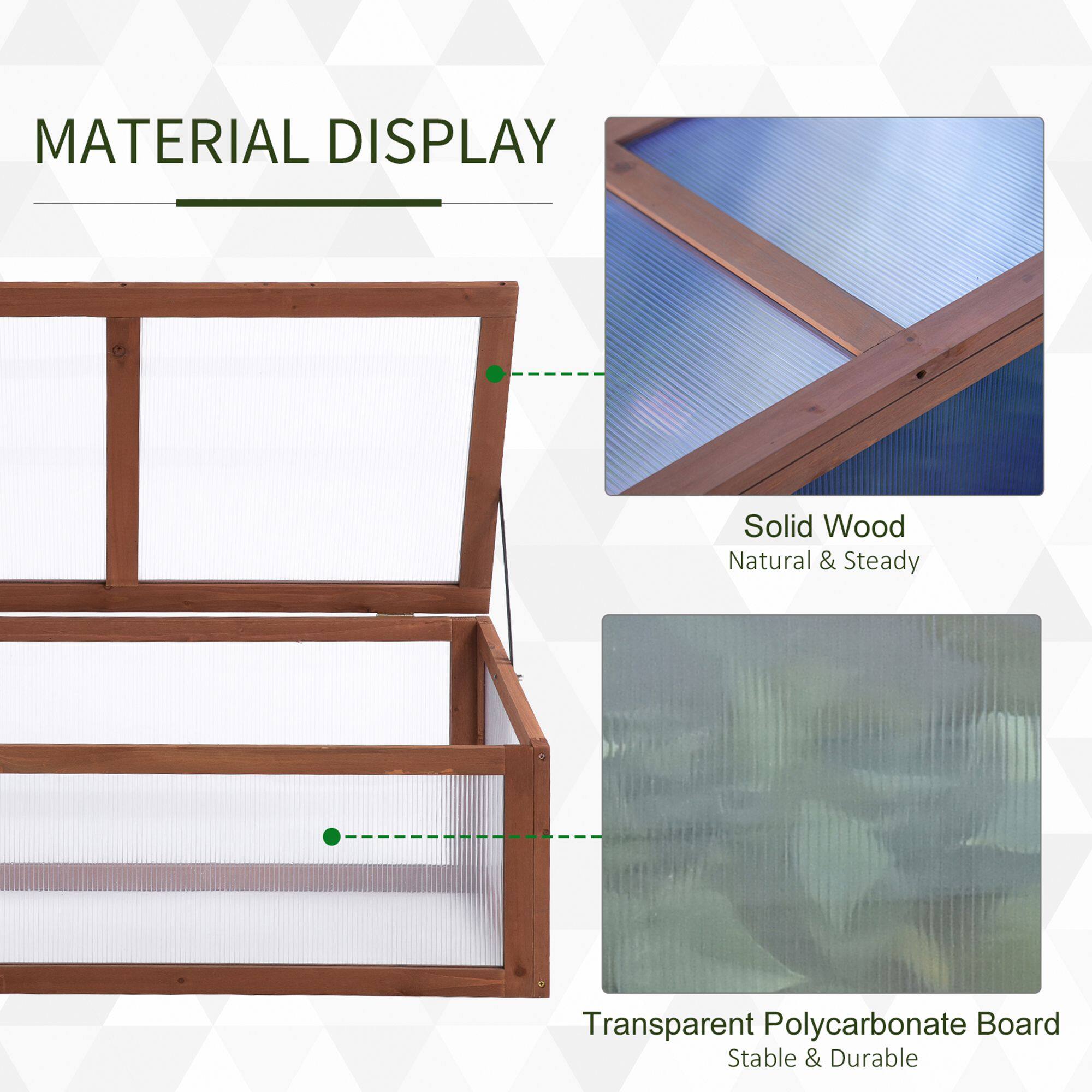MATERIAL DISPLAY

- Solid Wood
  - Natural & Steady

- Transparent Polycarbonate Board
  - Stable & Durable