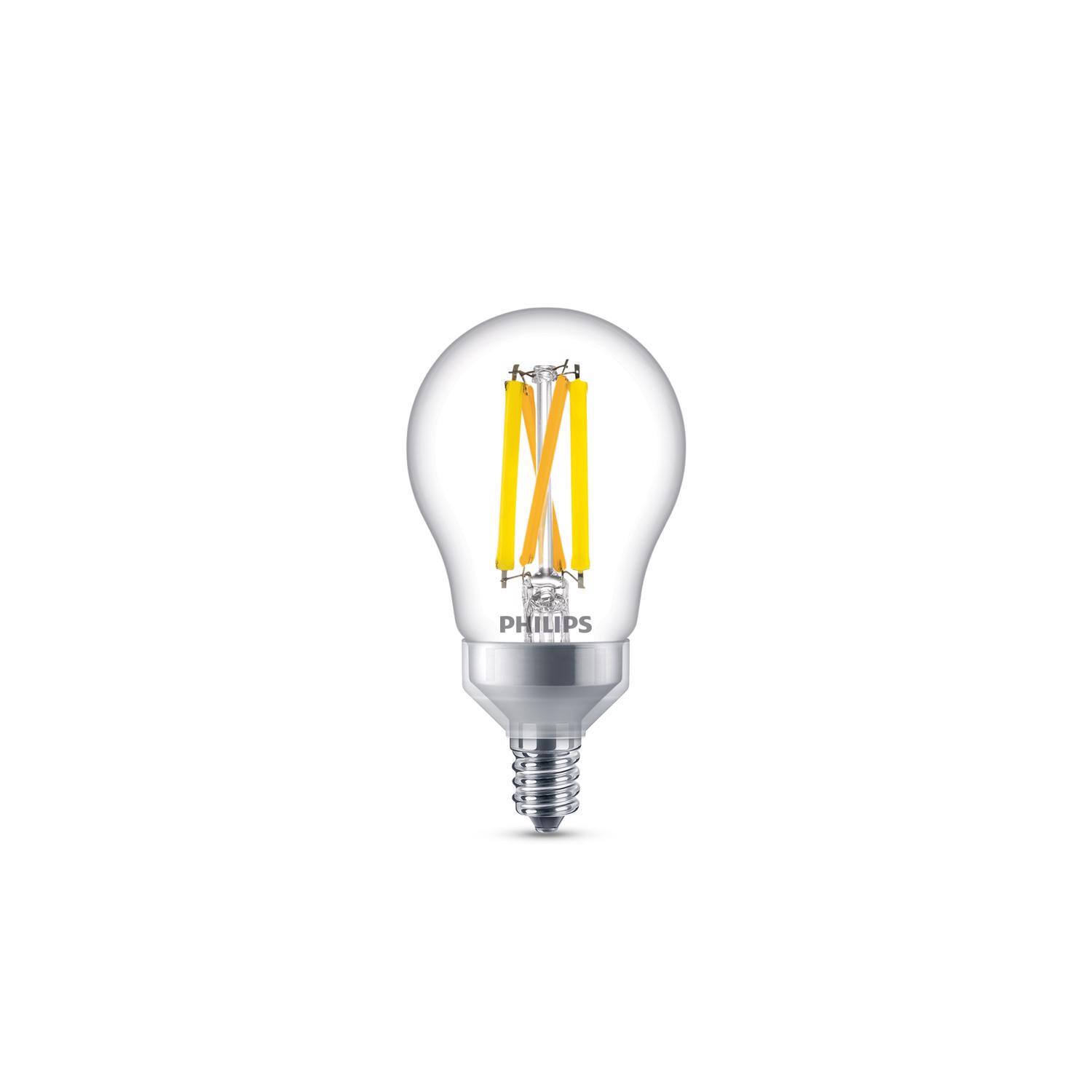 Angle. Philips - Philips Ultra Definition A15 E12 (Candelabra) LED Bulb Soft White 60 Watt Equivalence 2 pk.