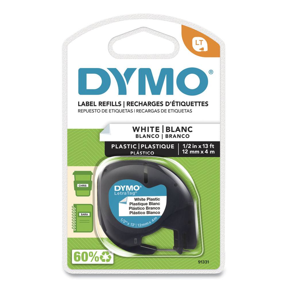 DYMO - 91331 LetraTag 0.5 in. x 13 ft. Plastic Label Tape Cassette - White